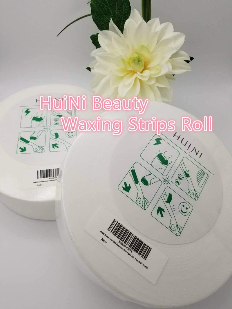 Huini 100 Yards Hair Removal Depilatory Nonwoven Epilator Wax Strip Paper Waxing Roll - Image 2